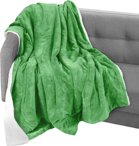 Vista 23 de Elegant Comfort Manta, Manta Reversible de Franela Sherpa, Ultra-Suave, Mullida, Acogedora y Afelpada - Manta Decorativa Ligera para Todas las Gris