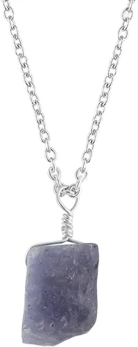 Vista 27 de Collar de piedras preciosas crudas piedras de nacimiento de plata