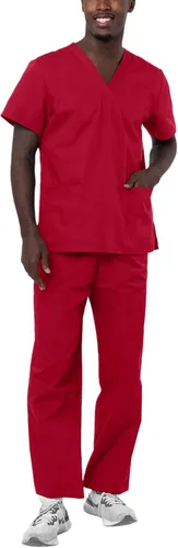 Vista 21 de Adar Uniforms Conjunto de ropa médica unisex universal - Juego de ropa médica unisex con cordón Negro