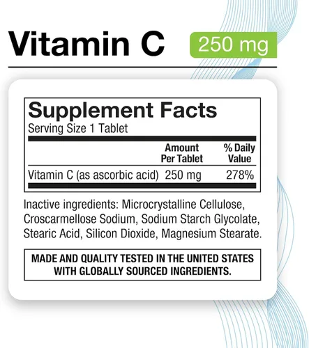 Vista 2 de Puregen Labs Vitamina C de 250 mg apoya un sistema inmunológico saludable y protección antioxidante, sin OMG, sin gluten, fabricado en Estados
