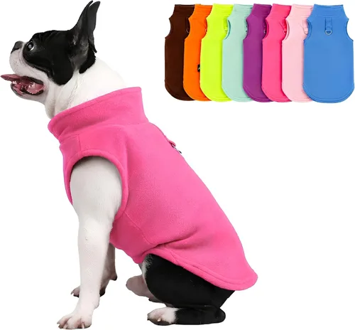 Vista 10 de JACKO & CO - Chaleco de forro polar para perro con anillo de correa - Suéter suave, cálido y ligero para perros pequeños y medianos, cachorros