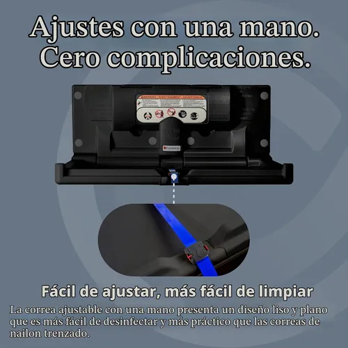 Vista 4 de Foundations Cambiador de bebé horizontal clásico con placa trasera de montaje EZ, montado en la pared, correa de seguridad ajustable con una sola