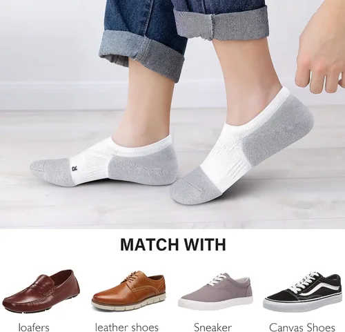 Vista 5 de Gonii No Show Socks - Calcetines de compresión acolchados de corte bajo para mujer, 5 pares