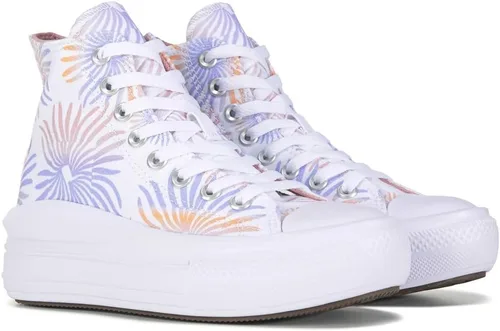Vista 2 de Converse Zapatos para caminar con plataforma para mujer, BlancoUltravioletaPeach Dream