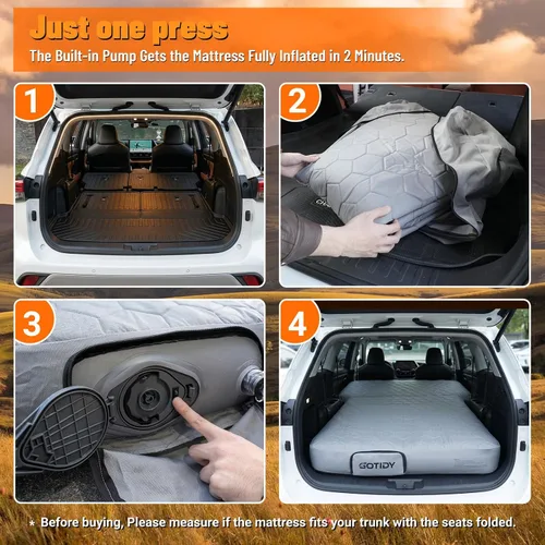 Vista 8 de Colchón de aire para SUV, carcasa de tracción extra resistente y cómodo, colchón SUV con funda de tela duradera y capa de algodón transpirable