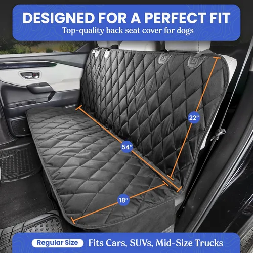 Vista 2 de Perro Funda para asiento sin Hamaca para autos, camiones y SUVs – Empresa basada en EE. UU. – Negro, Bronceado, Gris, normal, Bronceado
