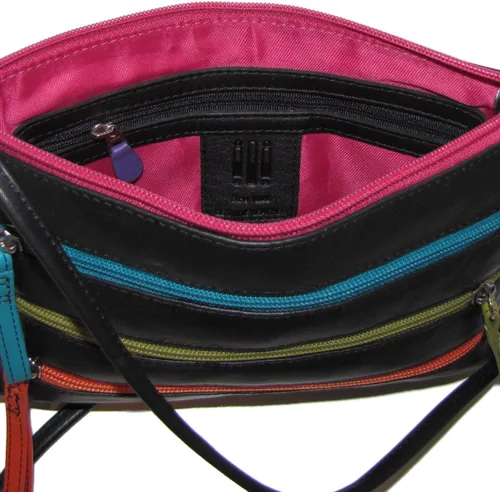 Vista 5 de Bolso cruzado con cremallera de cuero