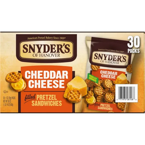 Vista 6 de Sándwiches de Pretzel de Snyder's of Hanover, Queso Cheddar, Paquetes de Aperitivos, 30