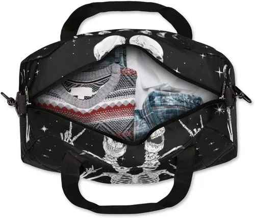 Vista 7 de AUUXVA Divertida bolsa de lona para niños y niñas, bolsa de baile, bolsa de gimnasio deportiva de luna espacial, bolsa de viaje para la noche, bolsa