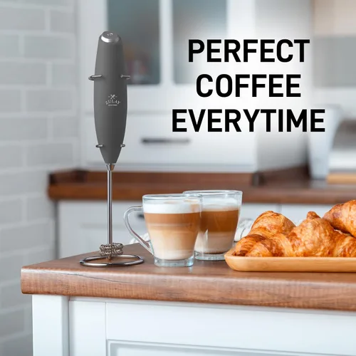 Vista 192 de Zulay Milk Boss Espumador de leche potente manual, hace espuma para latte, batidor para mezclar bebidas, café, miniespumador para capuchino, frappé