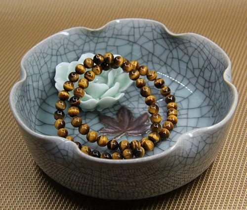 Vista 5 de Pulsera elástica hecha a mano con gemas semipreciosas de 1564de pulgada con cuentas redondas de 7pulgadas, unisex