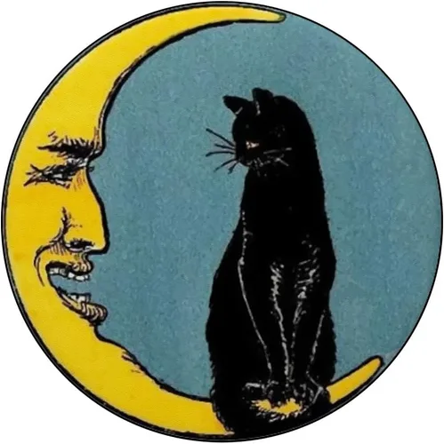 Vista 3 de PopSockets Grip and Stand para teléfonos y tabletas con diseño de gato y luna