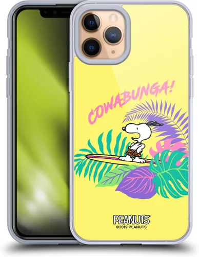 Vista 146 de Head Case Designs Funda de gel suave con licencia oficial de Peanuts Tropical Surf Snoopy Aloha Disco compatible con Apple iPhone 13 Mini Surf