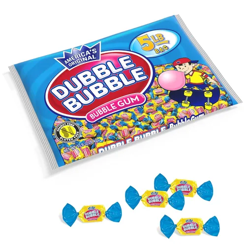 Vista 4 de Dubble Bubble Original Twist Bubble Bubble - Caramelo envuelto individualmente, sin gluten, kosher y sin maní, bolsa de 5 libras