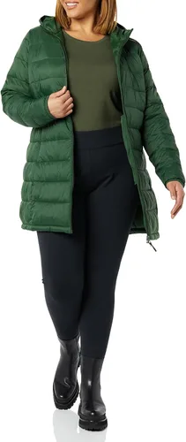 Vista 4 de Tienda Essentials - Abrigo acolchado, ligero y resistente al agua con capucha para mujer, disponible en talla extragrande