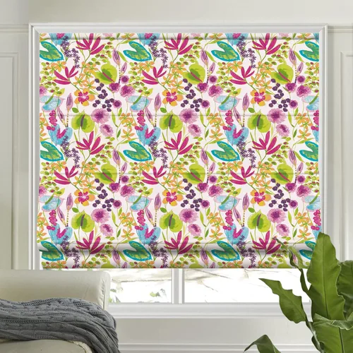 Vista 12 de LETAU Persianas romanas opacas sin cordón, sin cordón, hechas a pedido, con forro de flores, persianas para ventanas, puertas, puertas francesas