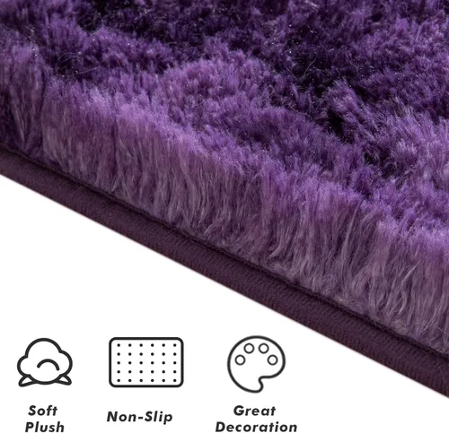 Vista 17 de Softlife Alfombra naranja para dormitorio, alfombra de felpa esponjosa para sala de estar para niñas, alfombra lanuda para niños, alfombra suave