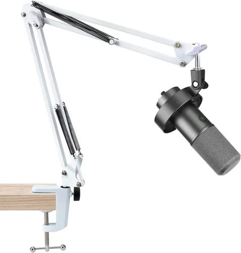 Vista 7 de SUNMON Brazo de Boom Blanco para Fifine AM8 - Brazo de Micrófono Compatible con Micrófono Fifine, Clip Adaptador de Tornillo de 3/8" a 5/8