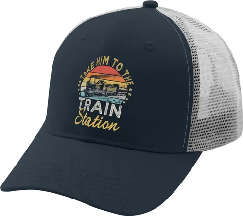 Vista 2 de Caps Take Him to The Train Station Dad Hats, Funny Baseball Cap for Men