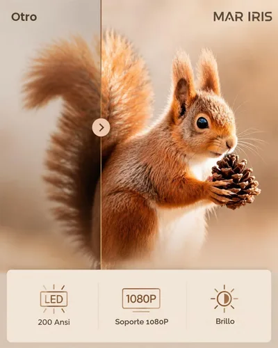 Vista 2 de Mini proyector portátil con WiFi Bluetooth, aplicaciones Android 14