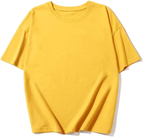 Vista 5 de LOVFEE Camisetas básicas de algodón con cuello redondo y manga corta para mujer