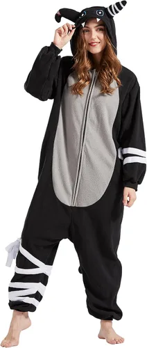 Vista 4 de DELEY Unisex Bandage Cat Costume Adult Onesie, One Piece Pajamas, Halloween Cosplay Costumes Homewear Jumpsuit