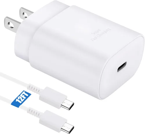 Vista 18 de Kit de cargador súper rápido tipo C, bloque de cargador de teléfono Android PD de 25 W PD USB C y cable de carga C de 5 pies, cable de carga rápida