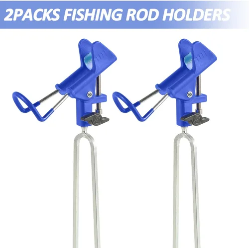 Vista 6 de Tripquips Soportes para caña de pescar – Equipo de soporte de caña de pescar ajustable de 360 grados mejorado para banco, playa, regalo para hombres