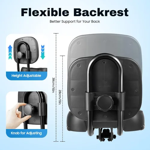 Vista 7 de Asiento de bicicleta con respaldo de gran tamaño, cómodo, repuesto de silla de montar de bicicleta, espuma viscoelástica suave, acolchado de piel