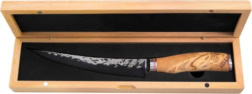 Vista 3 de Route 83 Knives by Moe Cason XL - Cuchillo deshuesador (8 pulgadas, madera de olivo italiano)