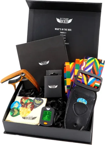 Vista 9 de Stage Rocker Guitar Accessories Gift Box for Acoustic and Electric Guitars, 5-in-1 Essential Gift
