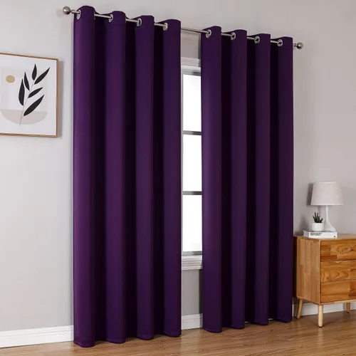 Vista 27 de ChrisDowa - Cortinas cortas para ventana de 40 pulgadas para dormitorio - Cortinas cortas con ojales y aislamiento térmico para oscurecer