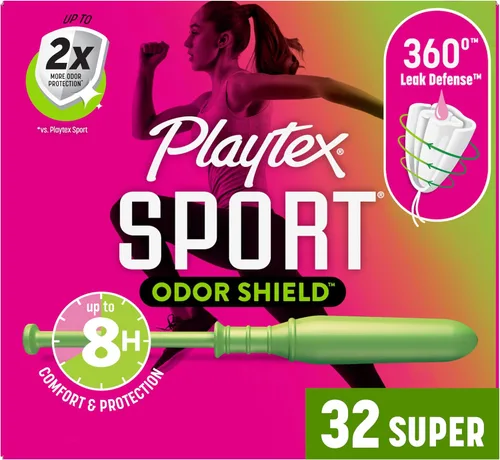 Vista 10 de Playtex Tampones deportivos con escudo de olor, súper absorción, sin perfume, 16