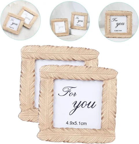 Vista 6 de NOLITOY Carpeta de fotos pequeña, 8 unidades, juego dorado, decoración antigua, decoración de mesa, marcos de pósteres pequeños para colgar