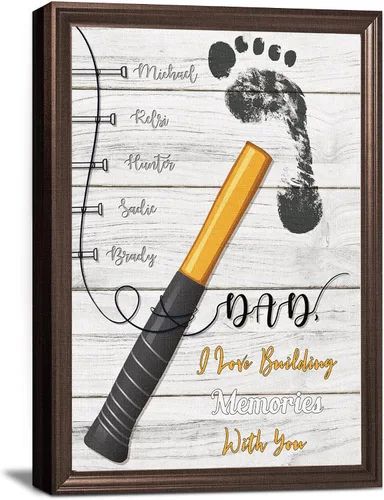 Vista 10 de Eternalart Regalos únicos para papá, abuelo, esposo de hija, hijo, esposa, impresiones en lienzo personalizadas con nombres de niños para padre