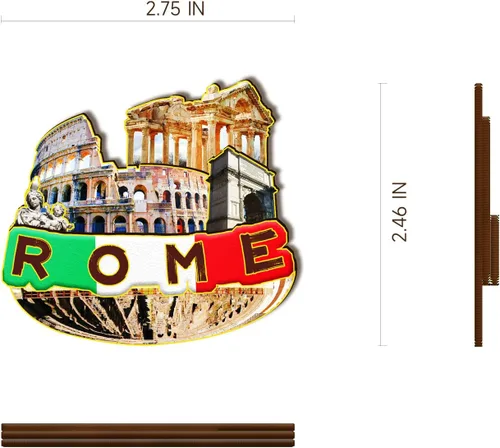 Vista 3 de Imán de madera de Italia Roma 3D para nevera, recuerdos coleccionables, decoración hecha a mano, artesanías 2