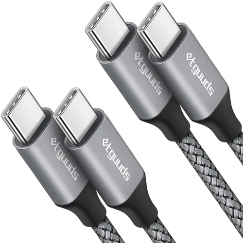 Vista 15 de etguuds Cable largo USB C a USB C de 10 pies, paquete de 2, 60W USBC a USBC, cable de carga tipo C a C de carga rápida para iPhone 17 16 15 Pro Max