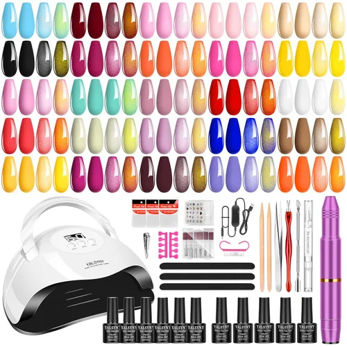 Vista 9 de Kit de esmalte de uñas de gel con lámpara de uñas UV, kit de uñas de gel para remojar, base y capa superior, juego de herramientas para uñas