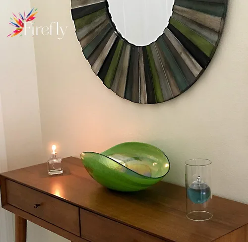 Vista 4 de Firefly Aura Petite - Lámpara cuadrada de aceite de vidrio recargable, vidrio de soda fuerte