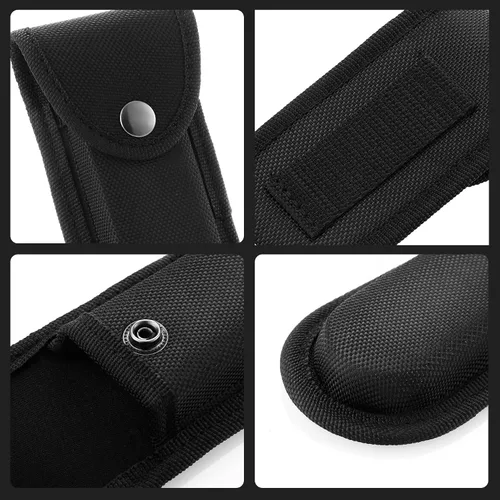 Vista 6 de Funda de nailon para cuchillos de bolsillo, bolsa multiherramienta de 4 pulgadas, funda plegable para cinturón de cuchillo con cierre a presión