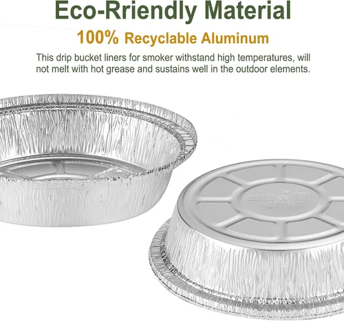 Vista 6 de Sartenes redondos de papel de aluminio de 7 pulgadas con tapas transparentes, paquete de 50 Apto para horno y congelador, diseño desechable, ideal