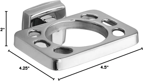 Vista 3 de Moen P1740 - Soporte para cepillo de dientes de acero inoxidable para montaje en pared, acero inoxidable Soporte de pared, vaso incluido, acabado