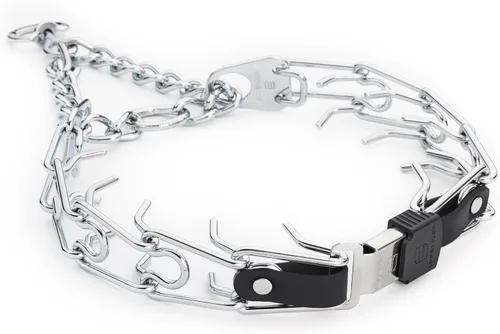 Vista 36 de Collar de perro de acero cromado Herm Sprenger para perros pequeños con hebilla de liberación rápida ClicLock y inserto de Biothane Collar de punta