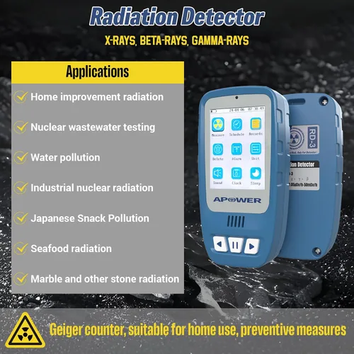 Vista 2 de Geiger - Detector de radiación nuclear de contador, dosímetro portátil de mano beta, gamma, detección de rayos X, medidor de monitor de radiación