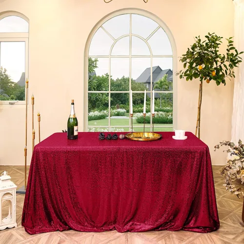 Vista 53 de Manteles redondos de lentejuelas negros para fiestas, de 121,9 cm, mantel redondo de purpurina ajustado, pequeño, lindo y dulce, para boda