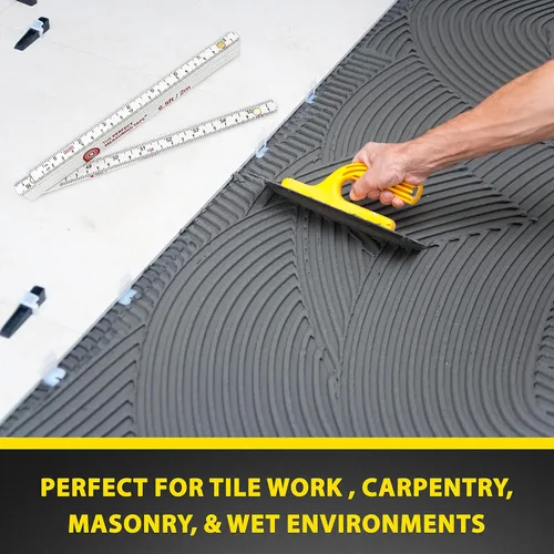 Vista 7 de Regla plegable de carpintero de Perfect Measuring Tape Co. FR-72, construcción ligera de compuesto (regla plegable de yarda) con fracciones