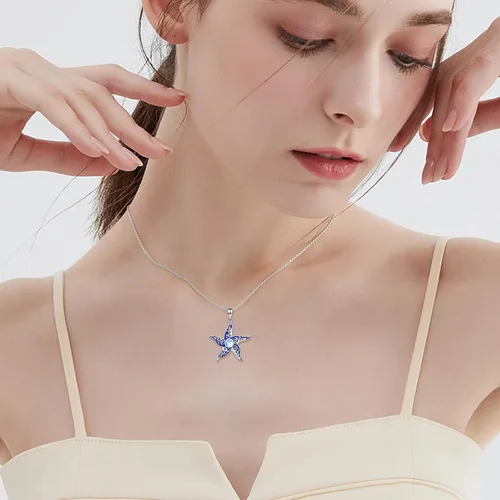 Vista 5 de YFN Collar de olas oceánicas para mujer, plata de ley, concha de abulón, regalo de joyería para mujer