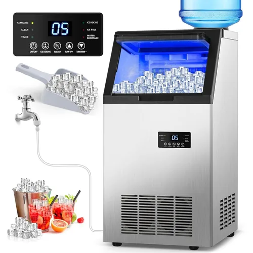 Vista 19 de Nugget Ice Makers - Máquina de hielo de pellets masticables suaves con función de limpieza automática, modo de mezcla de hielo/agua/agua helada, 50