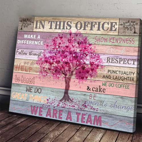 Vista 7 de Arte de pared inspirador rosa para oficina, mujeres, frases motivacionales, póster rústico de árbol de corazón, cuadros enmarcados, decoración