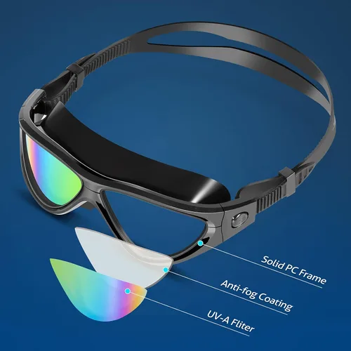 Vista 2 de Portzon Dynamics - Gafas de natación anti niebla, transparentes, sin fugas, para adultos, hombres y mujeres